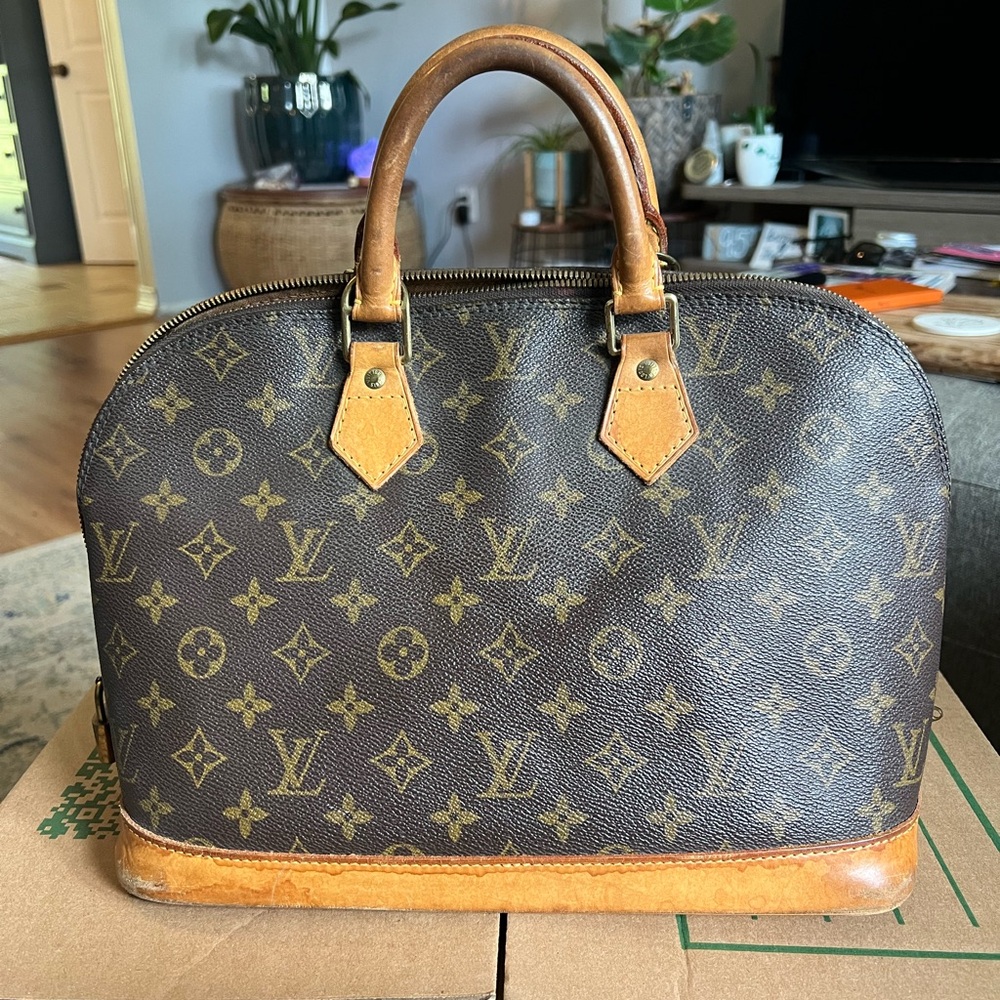 Vintage Louis Vuitton Alma PM Brown and Tan Monogram Handbag